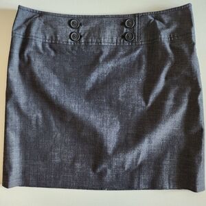 LOFT Charcoal Mini Skirt With Button Detail